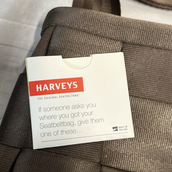 Harveys Seatbelt Purse Crossbody Bag Brown Chestnut Expresso 10"x10" Zip Closure - Picture 2 of 16